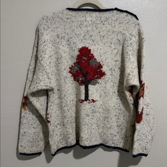 Woolrich Vintage Sweater Teddy Bear Women Medium Wool blend Autumn Leaves - Picture 5 of 10